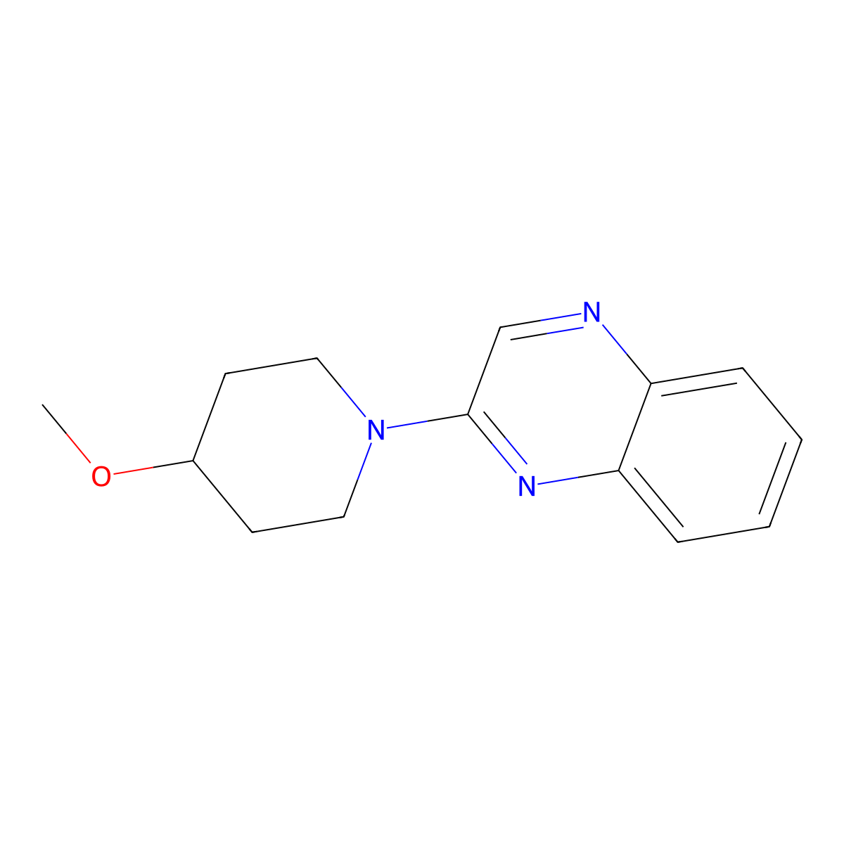 2-(4-Methoxypiperidin-1-yl)quinoxaline molecular structure, CAS 2034607-04-8
