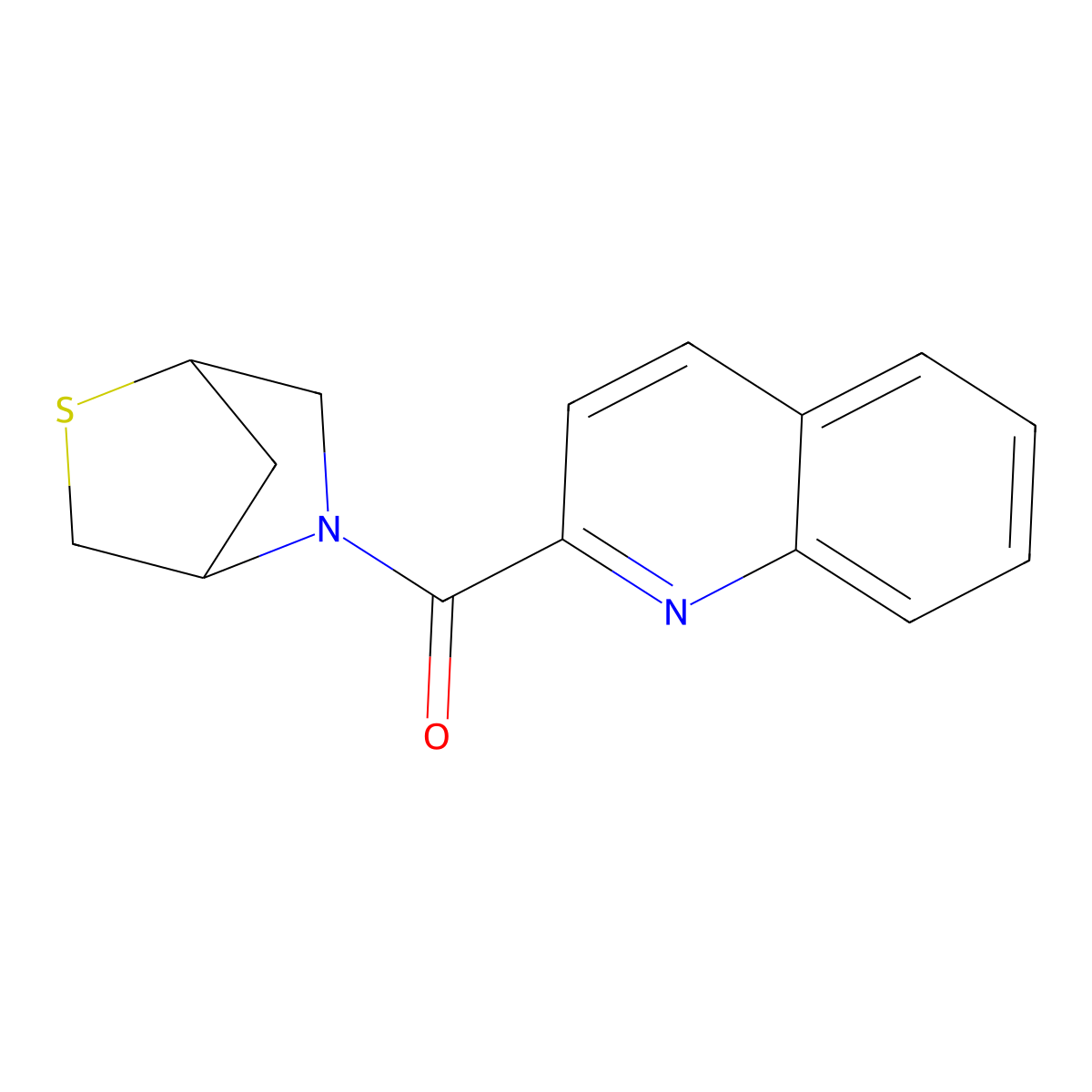 2-Thia-5-azabicyclo[2.2.1]heptan-5-yl(quinolin-2-yl)methanone molecular structure, CAS 2034607-27-5