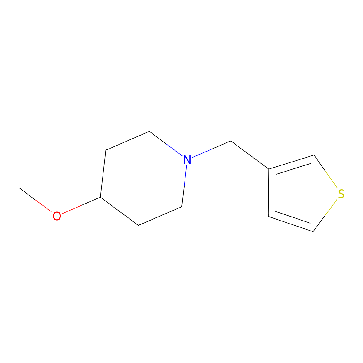 4-Methoxy-1-(thiophen-3-ylmethyl)piperidine molecular structure, CAS 2034607-39-9