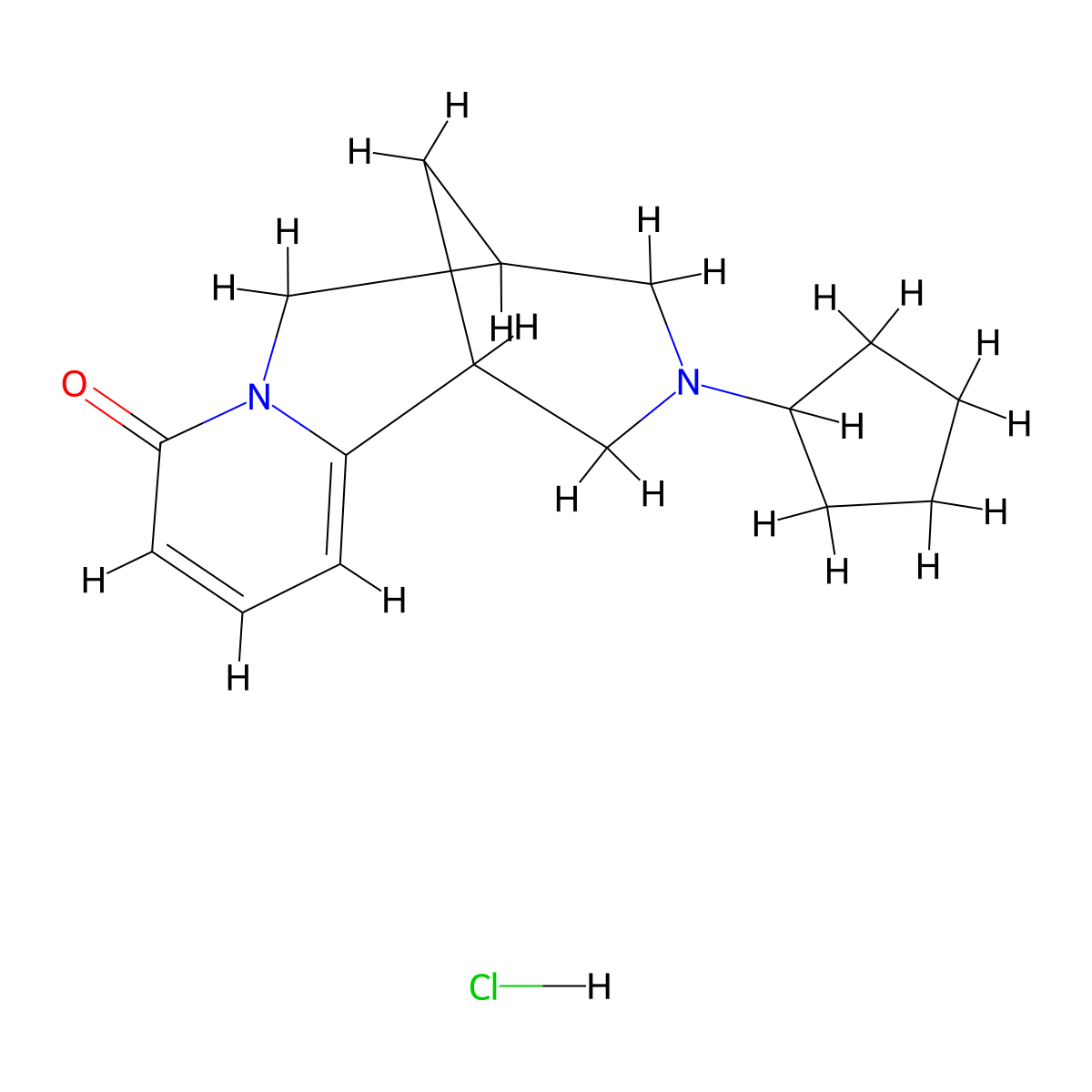 3-cyclopentyl-3,4,5,6-tetrahydro-1H-1,5-methanopyrido[1,2-a][1,5]diazocin-8(2H)-one hydrochloride molecular structure, CAS 2034607-54-8