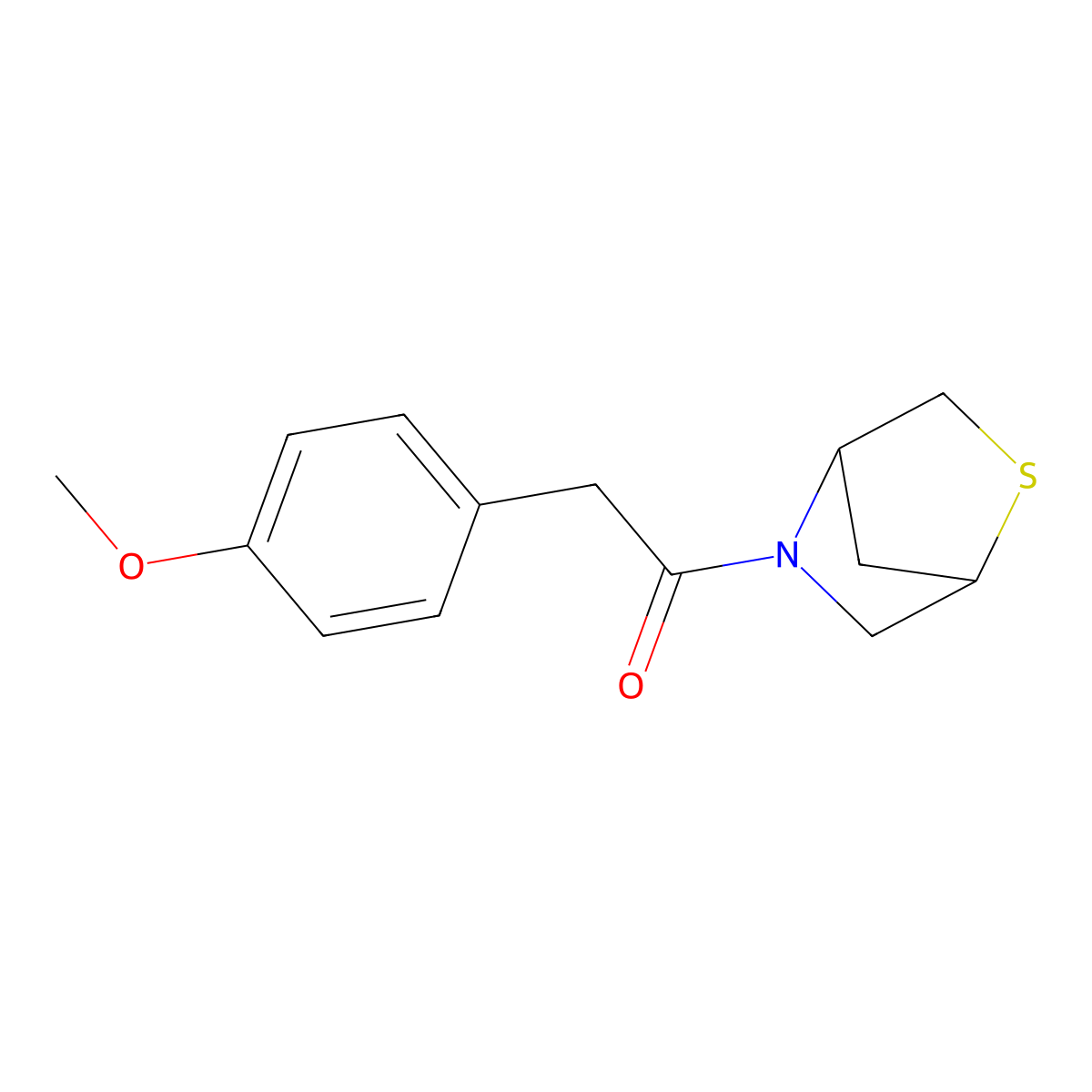 1-(2-Thia-5-azabicyclo[2.2.1]heptan-5-yl)-2-(4-methoxyphenyl)ethanone molecular structure, CAS 2034607-56-0