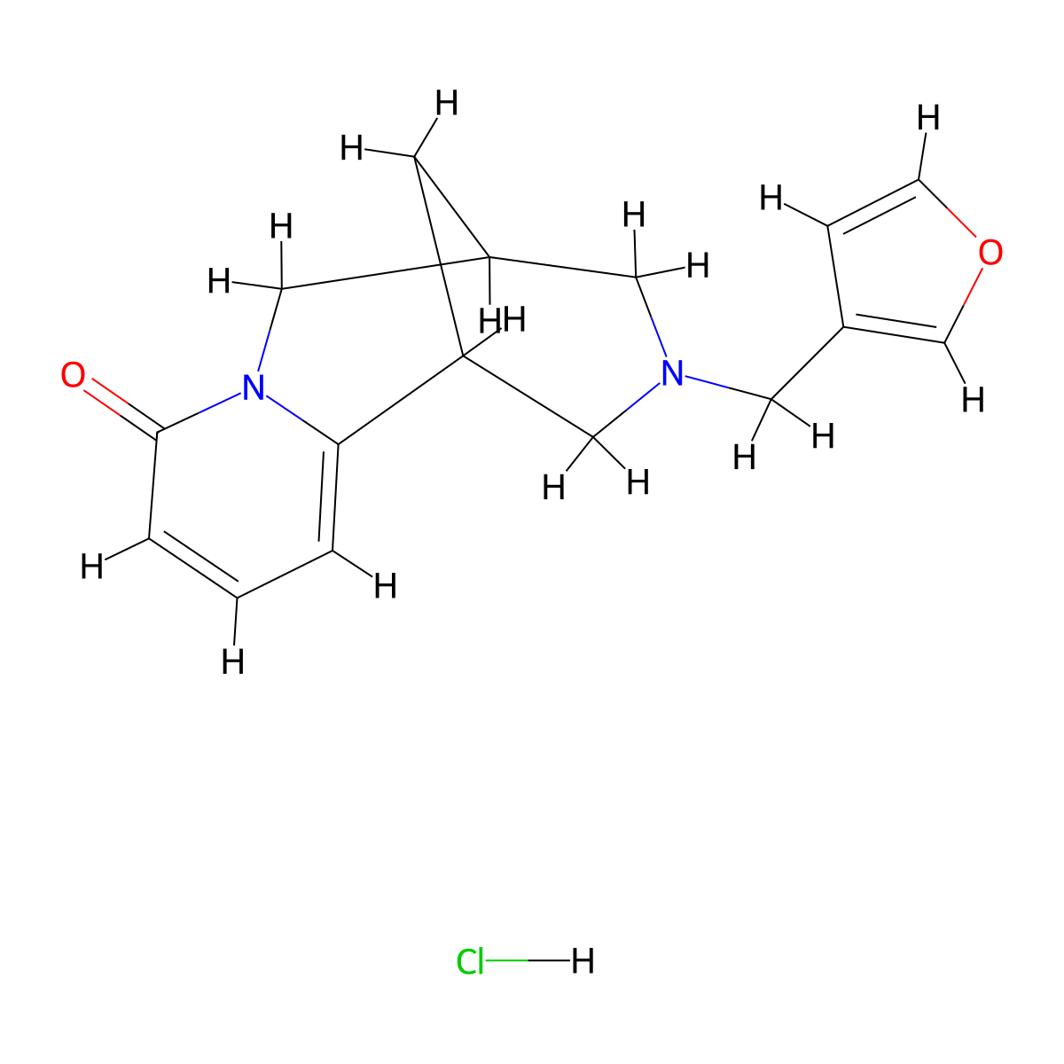 3-(furan-3-ylmethyl)-3,4,5,6-tetrahydro-1H-1,5-methanopyrido[1,2-a][1,5]diazocin-8(2H)-one hydrochloride molecular structure, CAS 2034607-67-3