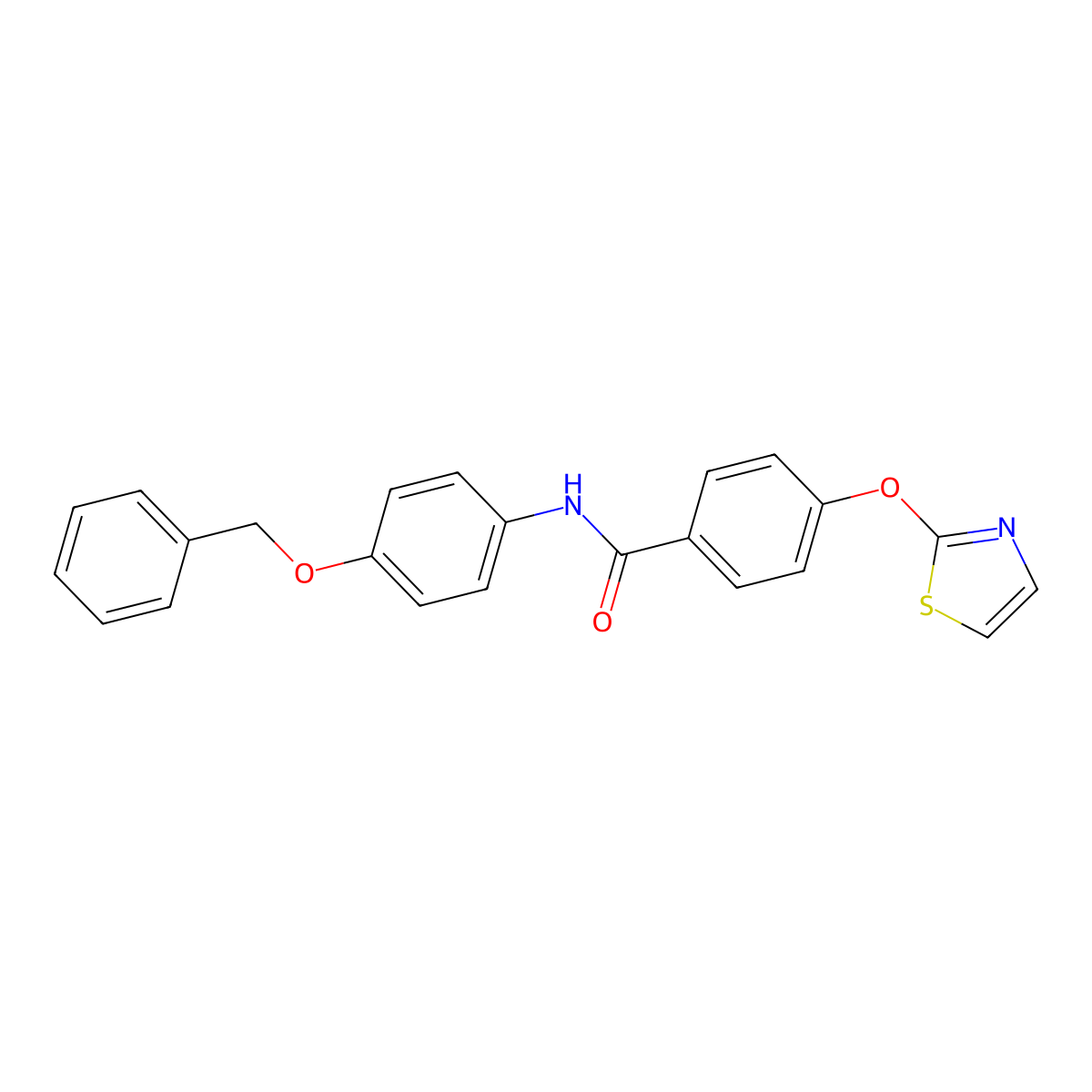 N-(4-(benzyloxy)phenyl)-4-(thiazol-2-yloxy)benzamide molecular structure, CAS 2034607-71-9
