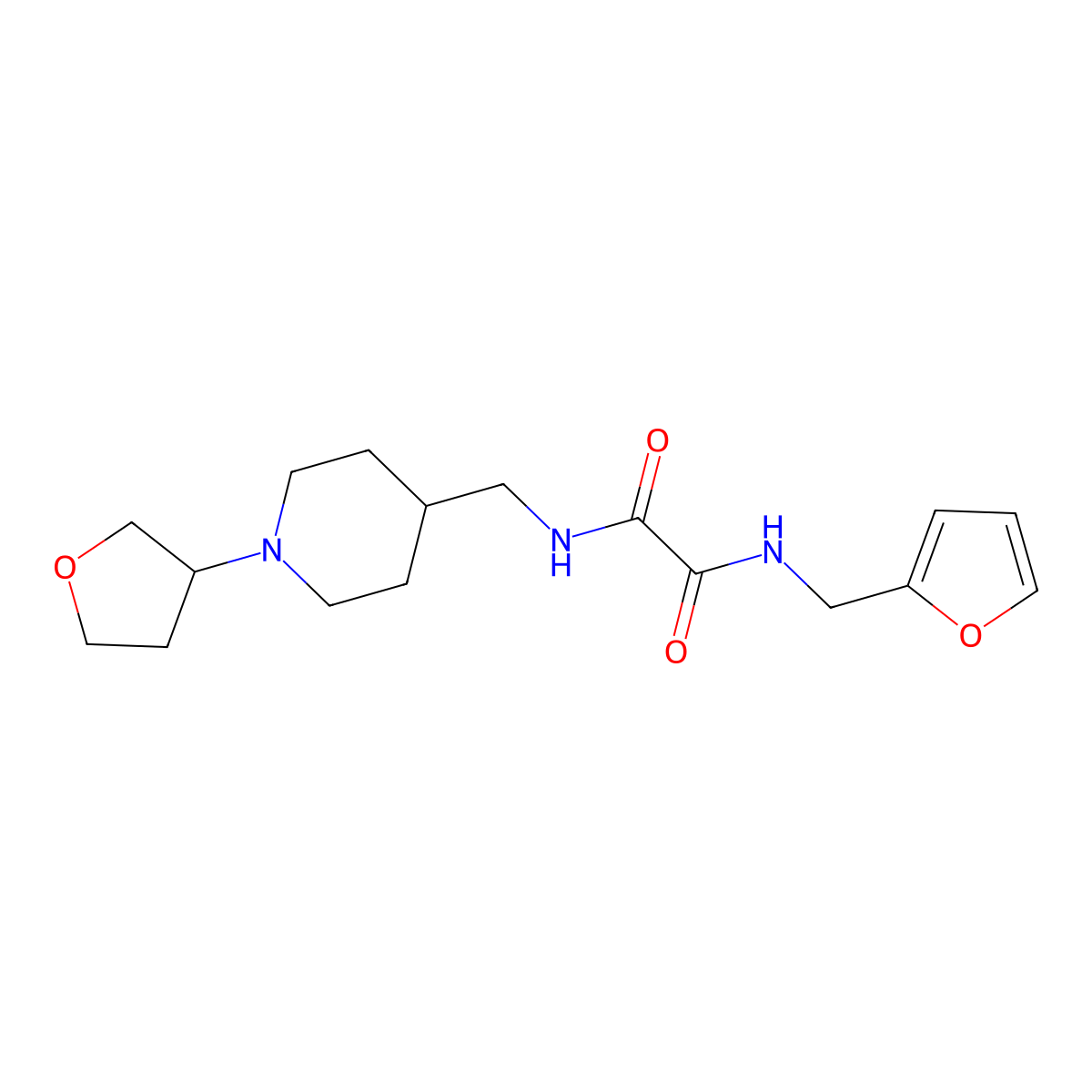 N1-(furan-2-ylmethyl)-N2-((1-(tetrahydrofuran-3-yl)piperidin-4-yl)methyl)oxalamide molecular structure, CAS 2034607-73-1