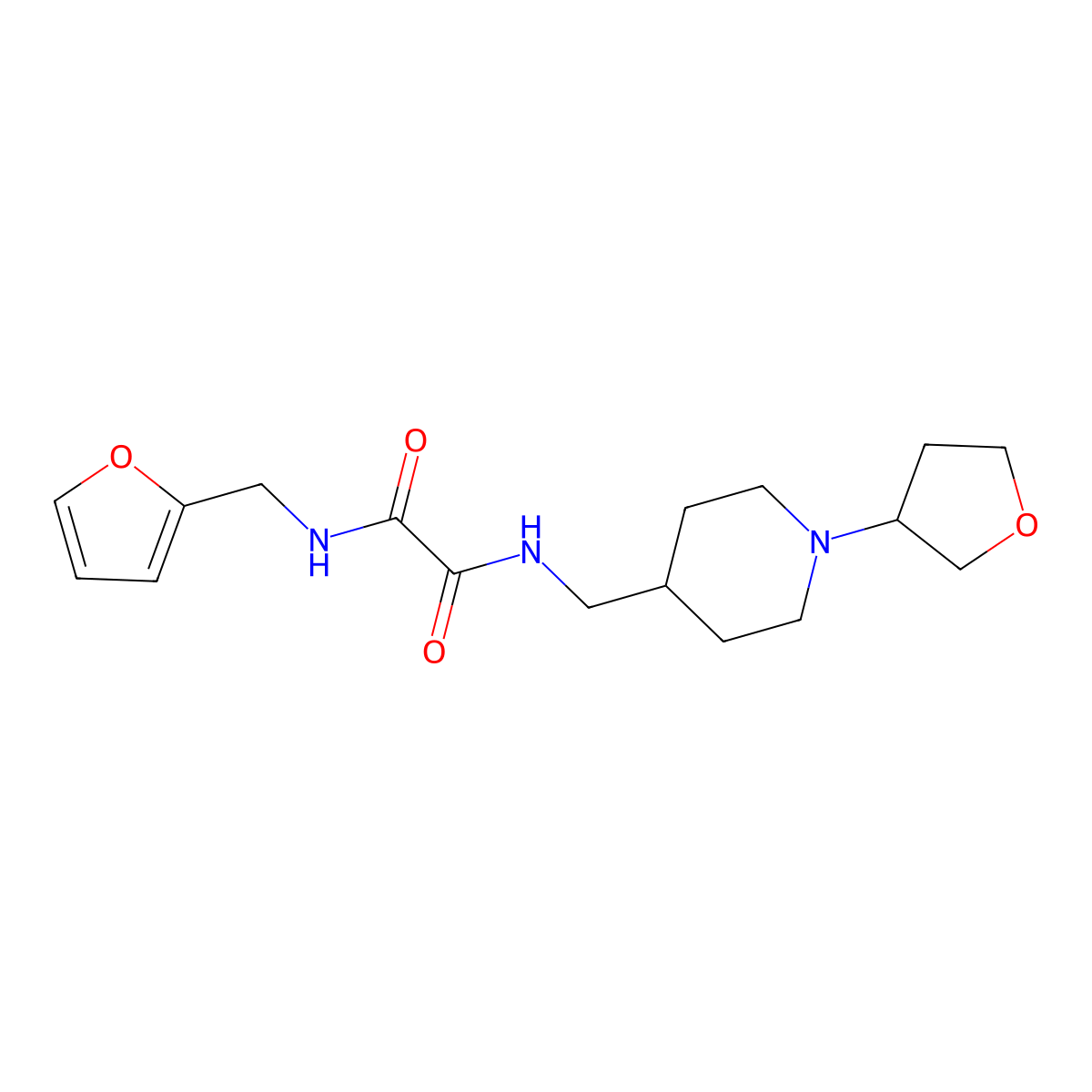 N1-(furan-2-ylmethyl)-N2-((1-(tetrahydrofuran-3-yl)piperidin-4-yl)methyl)oxalamide molecular structure, CAS 2034607-73-1
