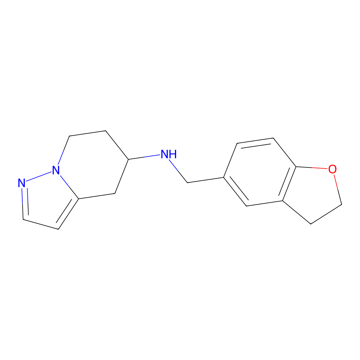 N-((2,3-dihydrobenzofuran-5-yl)methyl)-4,5,6,7-tetrahydropyrazolo[1,5-a]pyridin-5-amine molecular structure, CAS 2034607-80-0