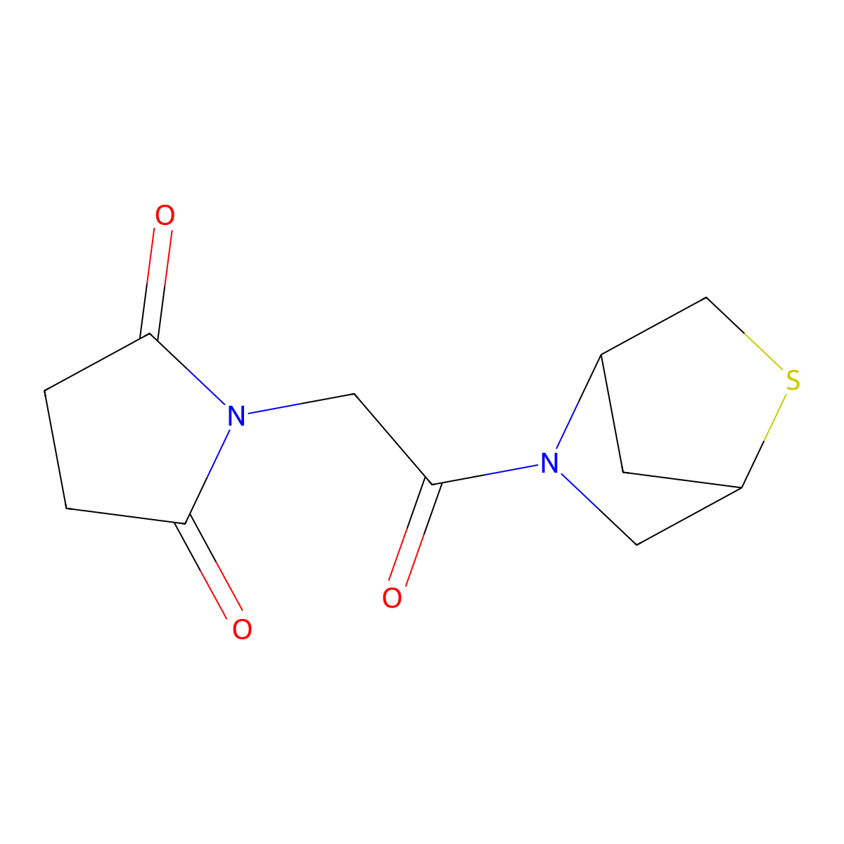 1-(2-Oxo-2-{2-thia-5-azabicyclo[2.2.1]heptan-5-yl}ethyl)pyrrolidine-2,5-dione molecular structure, CAS 2034607-93-5