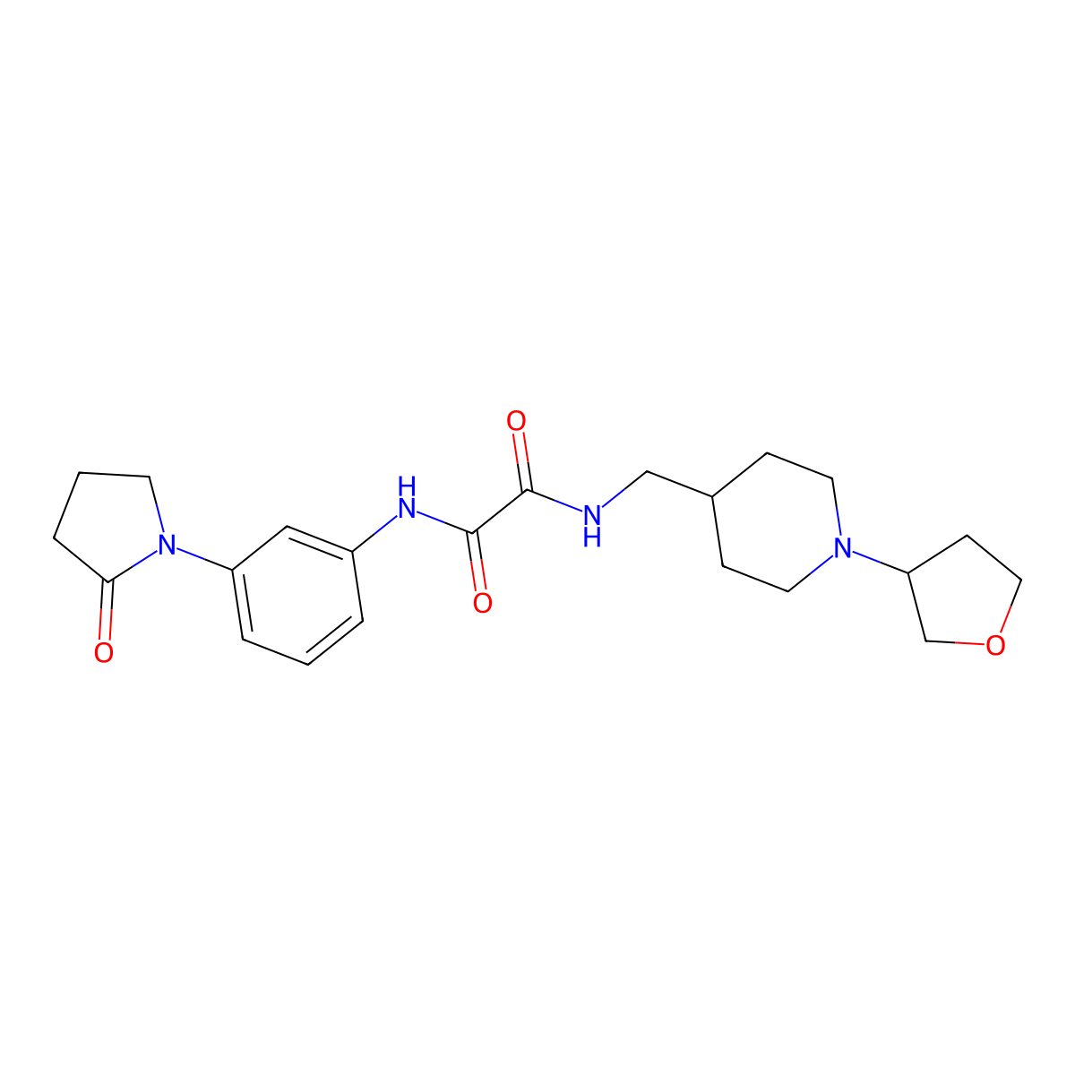 N1-(3-(2-oxopyrrolidin-1-yl)phenyl)-N2-((1-(tetrahydrofuran-3-yl)piperidin-4-yl)methyl)oxalamide molecular structure, CAS 2034607-94-6