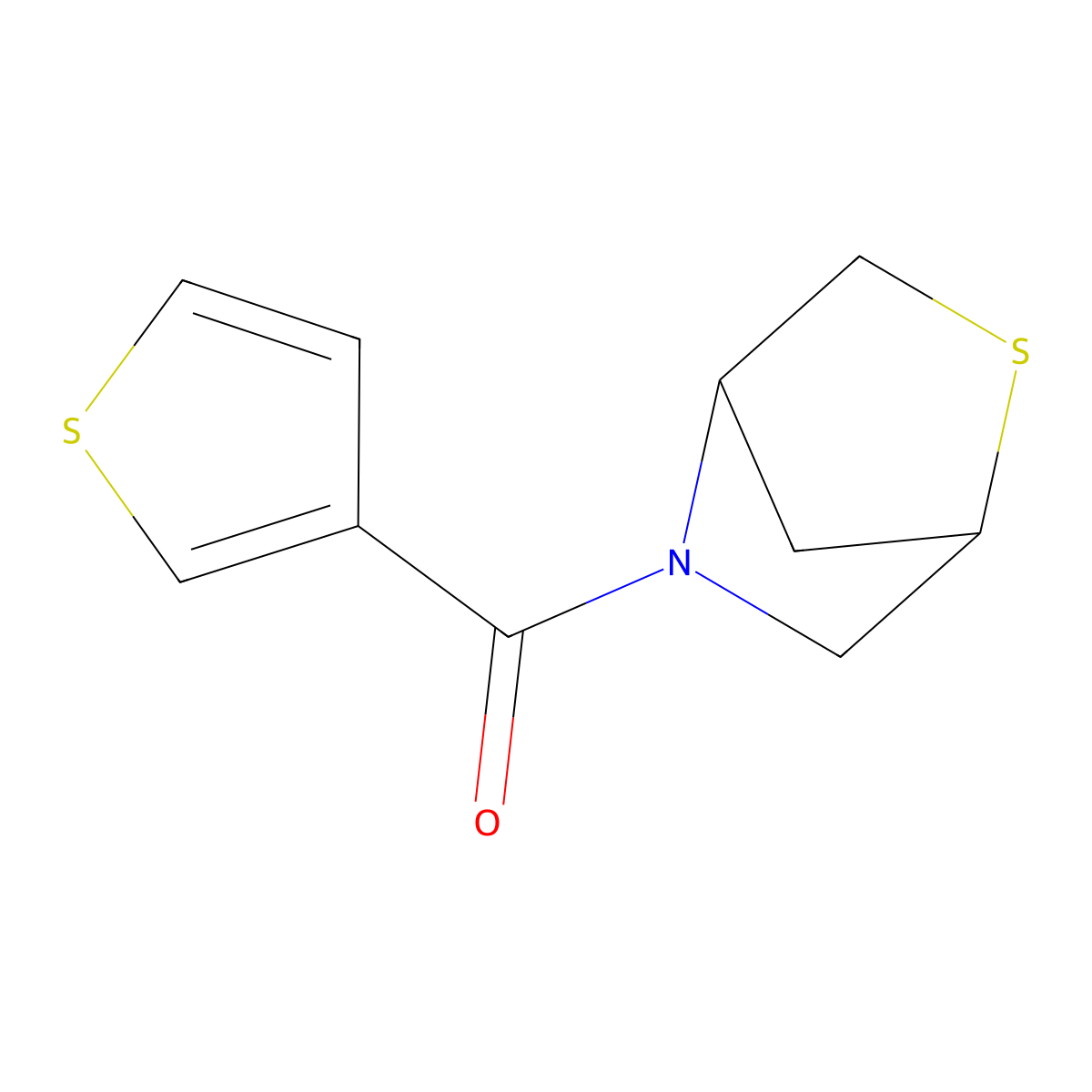 2-Thia-5-azabicyclo[2.2.1]heptan-5-yl(thiophen-3-yl)methanone molecular structure, CAS 2034608-08-5