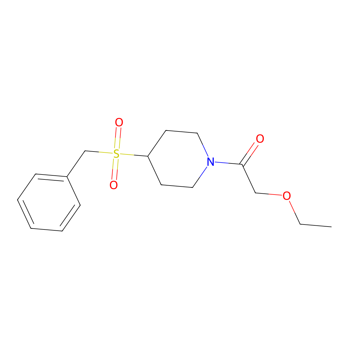 1-(4-(Benzylsulfonyl)piperidin-1-yl)-2-ethoxyethanone molecular structure, CAS 2034608-15-4