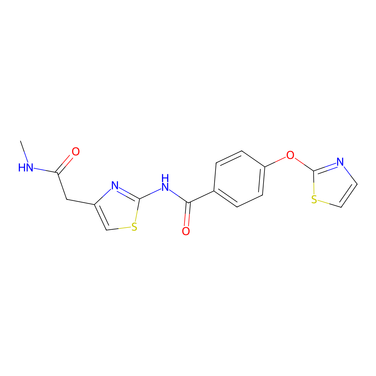 N-(4-(2-(methylamino)-2-oxoethyl)thiazol-2-yl)-4-(thiazol-2-yloxy)benzamide molecular structure, CAS 2034608-21-2