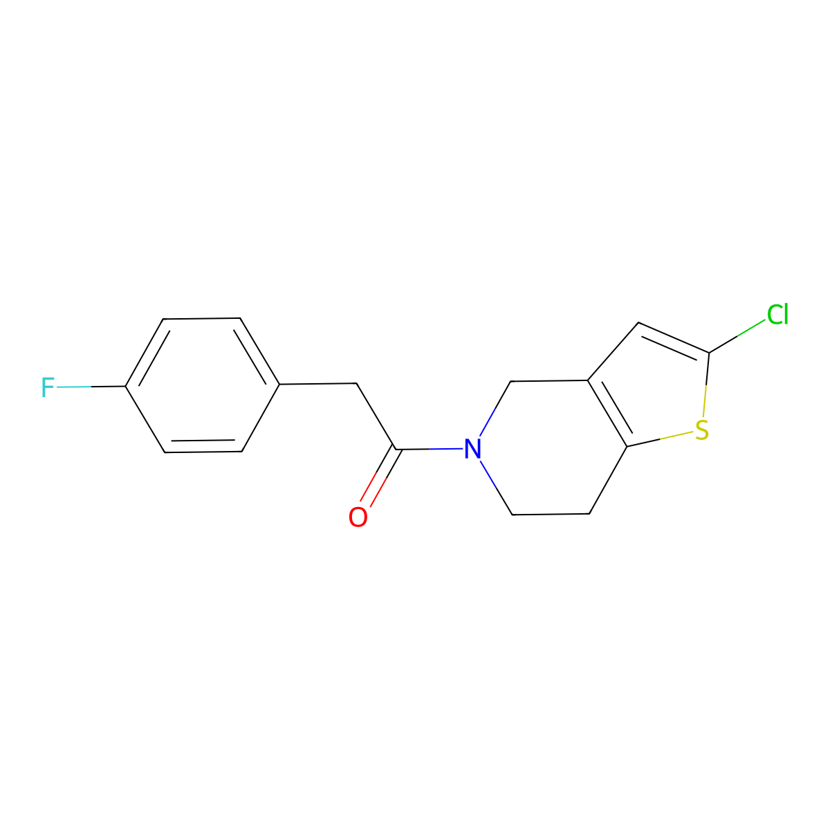 1-{2-chloro-4H,5H,6H,7H-thieno[3,2-c]pyridin-5-yl}-2-(4-fluorophenyl)ethan-1-one molecular structure, CAS 2034608-26-7