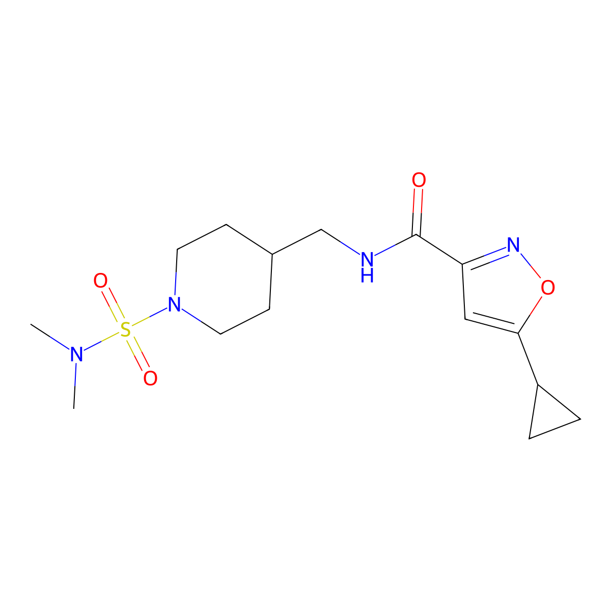 5-cyclopropyl-N-((1-(N,N-dimethylsulfamoyl)piperidin-4-yl)methyl)isoxazole-3-carboxamide molecular structure, CAS 2034608-33-6