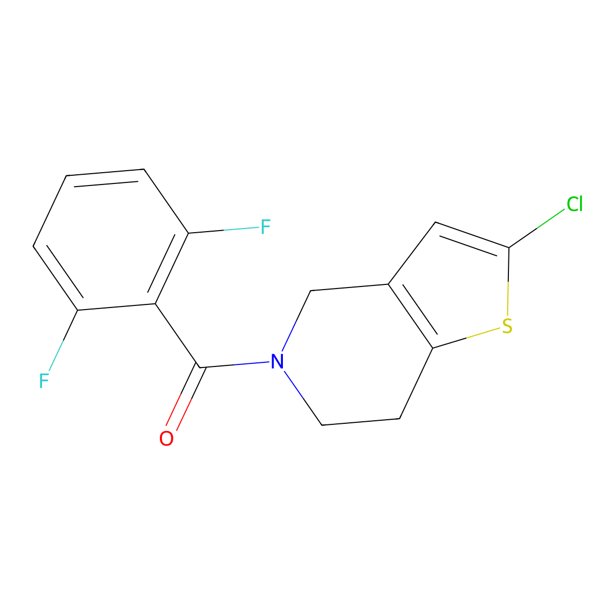 (2-chloro-6,7-dihydrothieno[3,2-c]pyridin-5(4H)-yl)(2,6-difluorophenyl)methanone molecular structure, CAS 2034608-40-5
