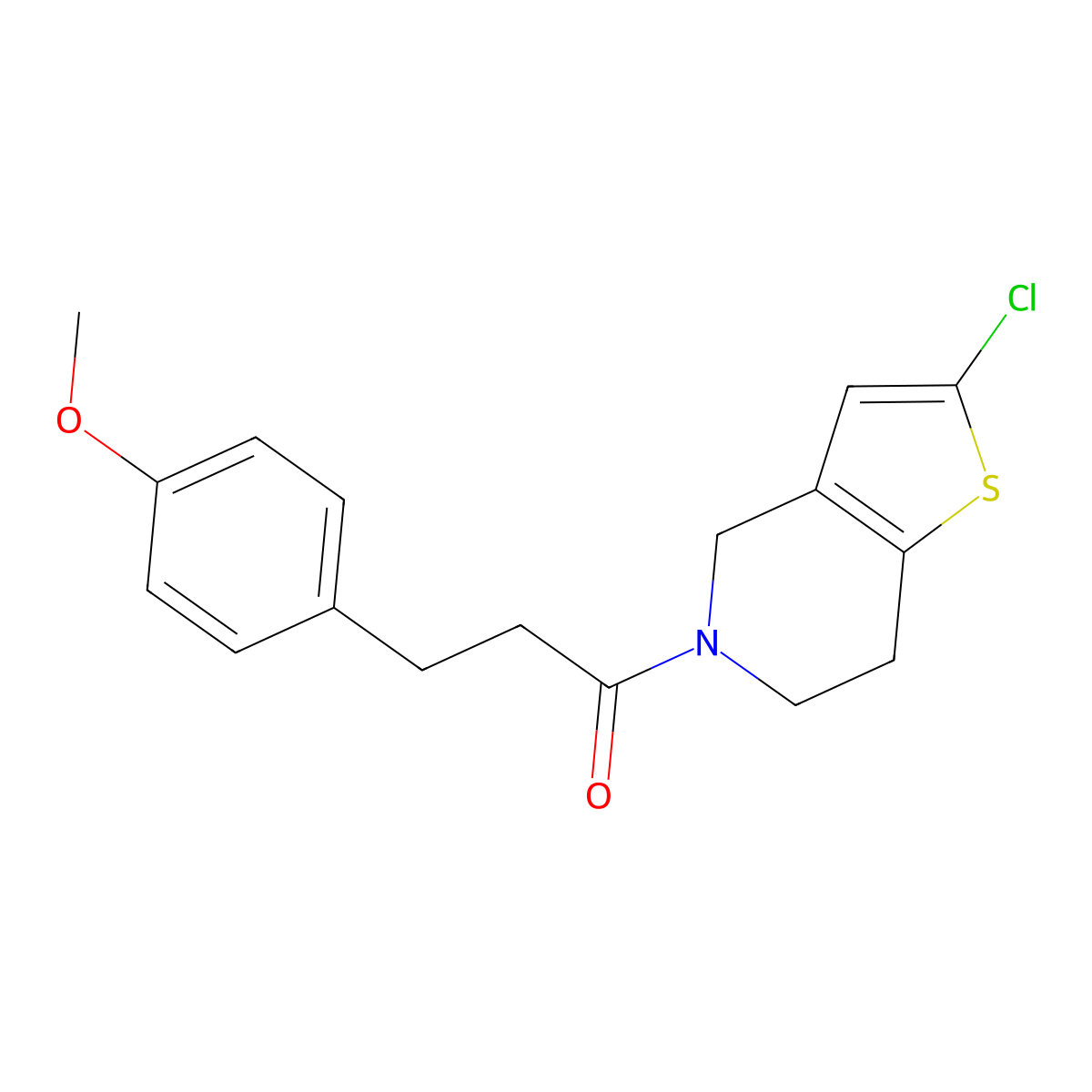 1-(2-chloro-6,7-dihydrothieno[3,2-c]pyridin-5(4H)-yl)-3-(4-methoxyphenyl)propan-1-one molecular structure, CAS 2034608-48-3