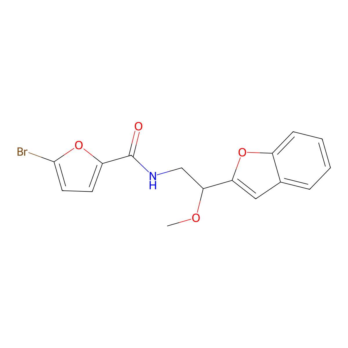 N-(2-(benzofuran-2-yl)-2-methoxyethyl)-5-bromofuran-2-carboxamide molecular structure, CAS 2034608-74-5
