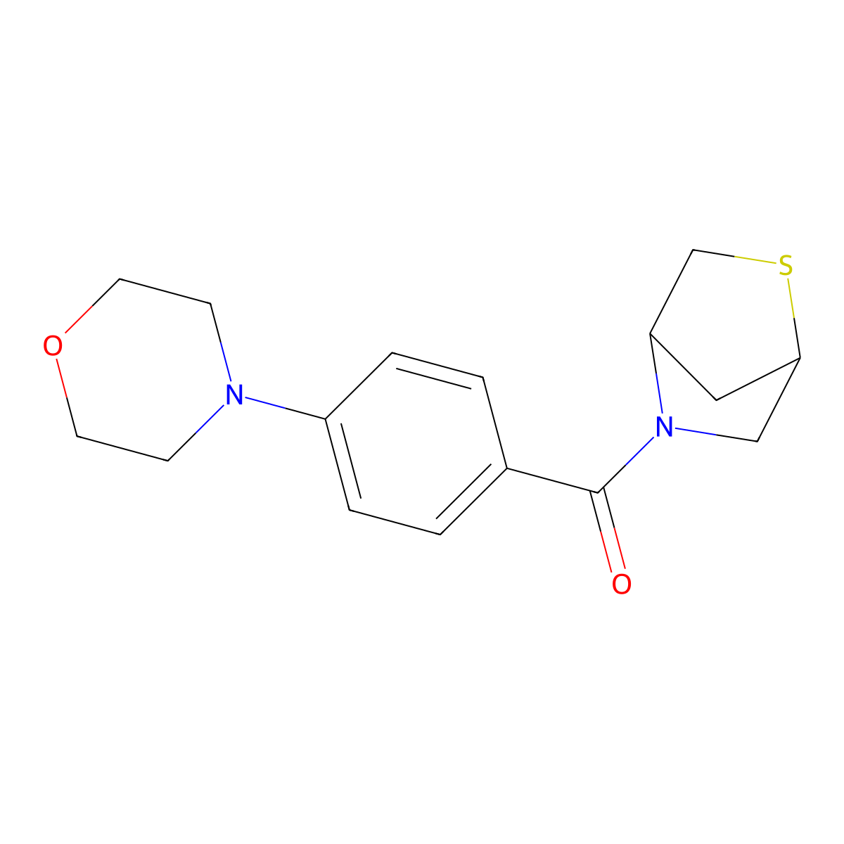 2-Thia-5-azabicyclo[2.2.1]heptan-5-yl(4-morpholinophenyl)methanone molecular structure, CAS 2034608-75-6