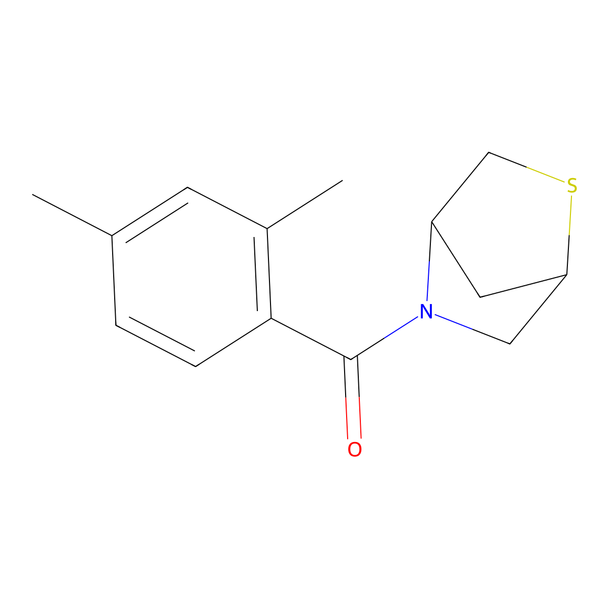 5-(2,4-Dimethylbenzoyl)-2-thia-5-azabicyclo[2.2.1]heptane molecular structure, CAS 2034608-84-7