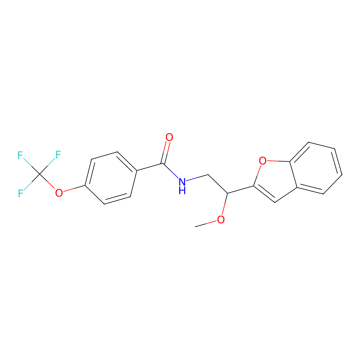 N-(2-(benzofuran-2-yl)-2-methoxyethyl)-4-(trifluoromethoxy)benzamide molecular structure, CAS 2034608-85-8