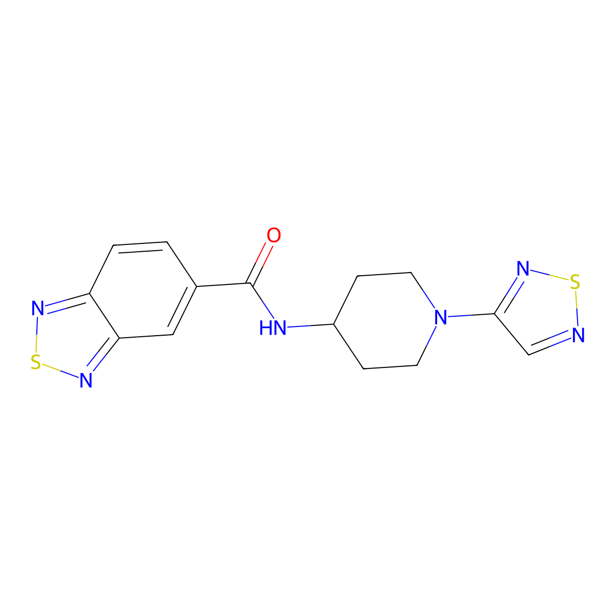 N-(1-(1,2,5-thiadiazol-3-yl)piperidin-4-yl)benzo[c][1,2,5]thiadiazole-5-carboxamide molecular structure, CAS 2034608-86-9