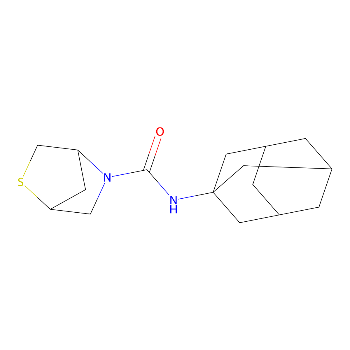N-(adamantan-1-yl)-2-thia-5-azabicyclo[2.2.1]heptane-5-carboxamide molecular structure, CAS 2034609-28-2