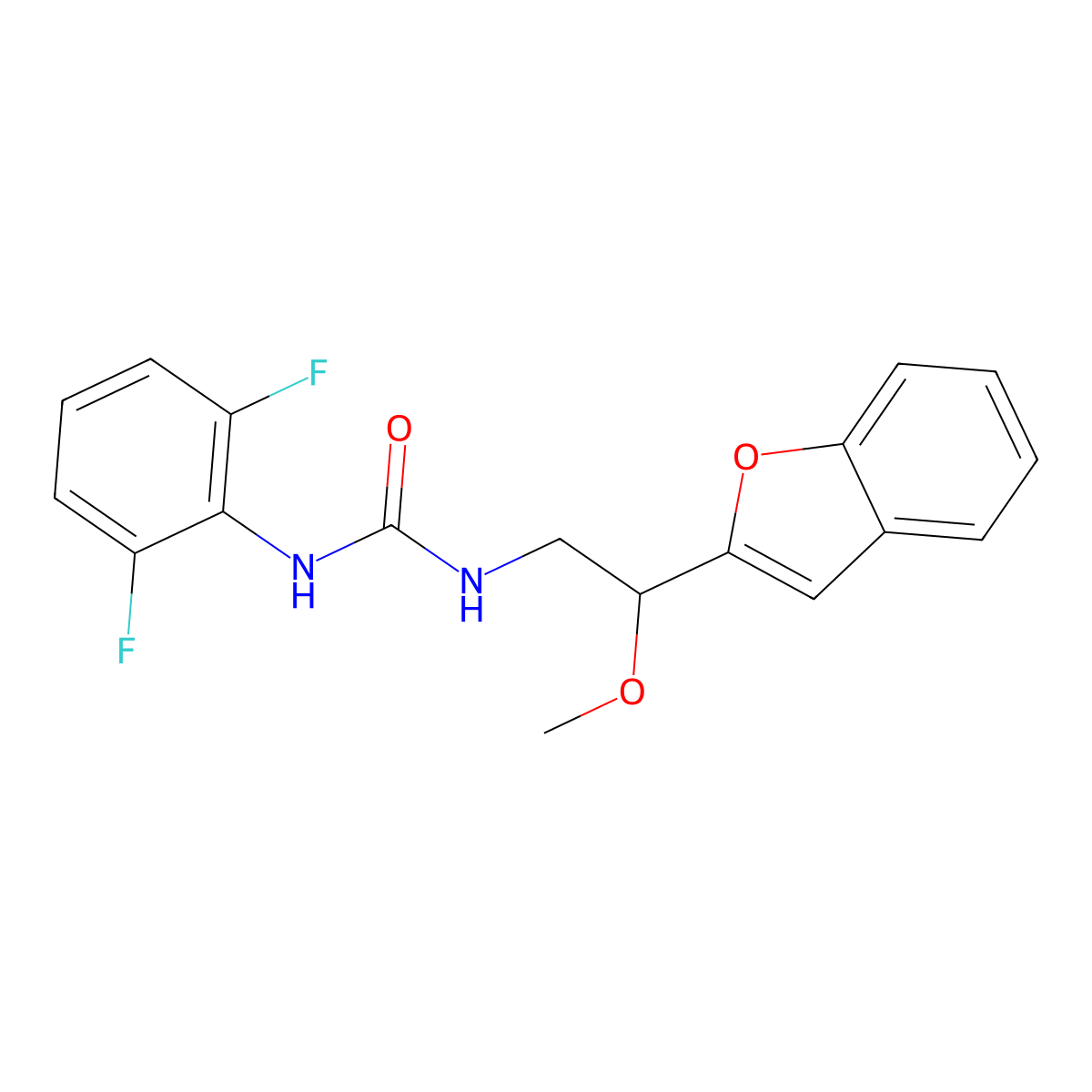 1-(2-(Benzofuran-2-yl)-2-methoxyethyl)-3-(2,6-difluorophenyl)urea molecular structure, CAS 2034609-43-1