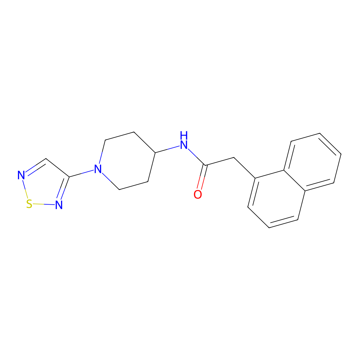 N-(1-(1,2,5-thiadiazol-3-yl)piperidin-4-yl)-2-(naphthalen-1-yl)acetamide molecular structure, CAS 2034609-56-6
