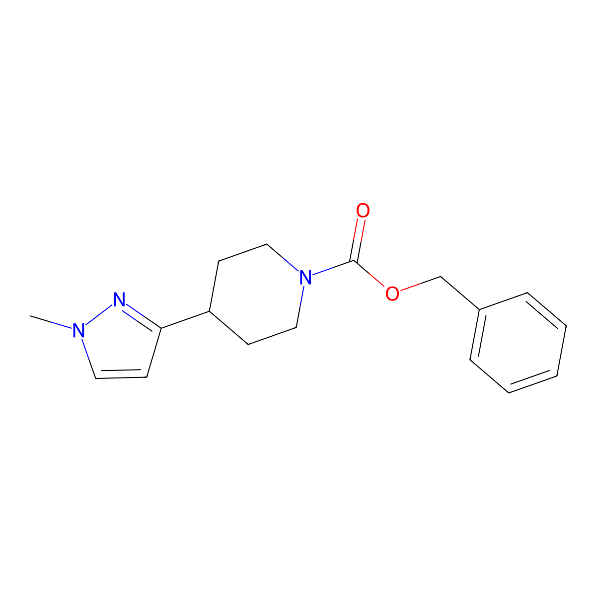 benzyl 4-(1-methyl-1H-pyrazol-3-yl)piperidine-1-carboxylate molecular structure, CAS 2034609-62-4