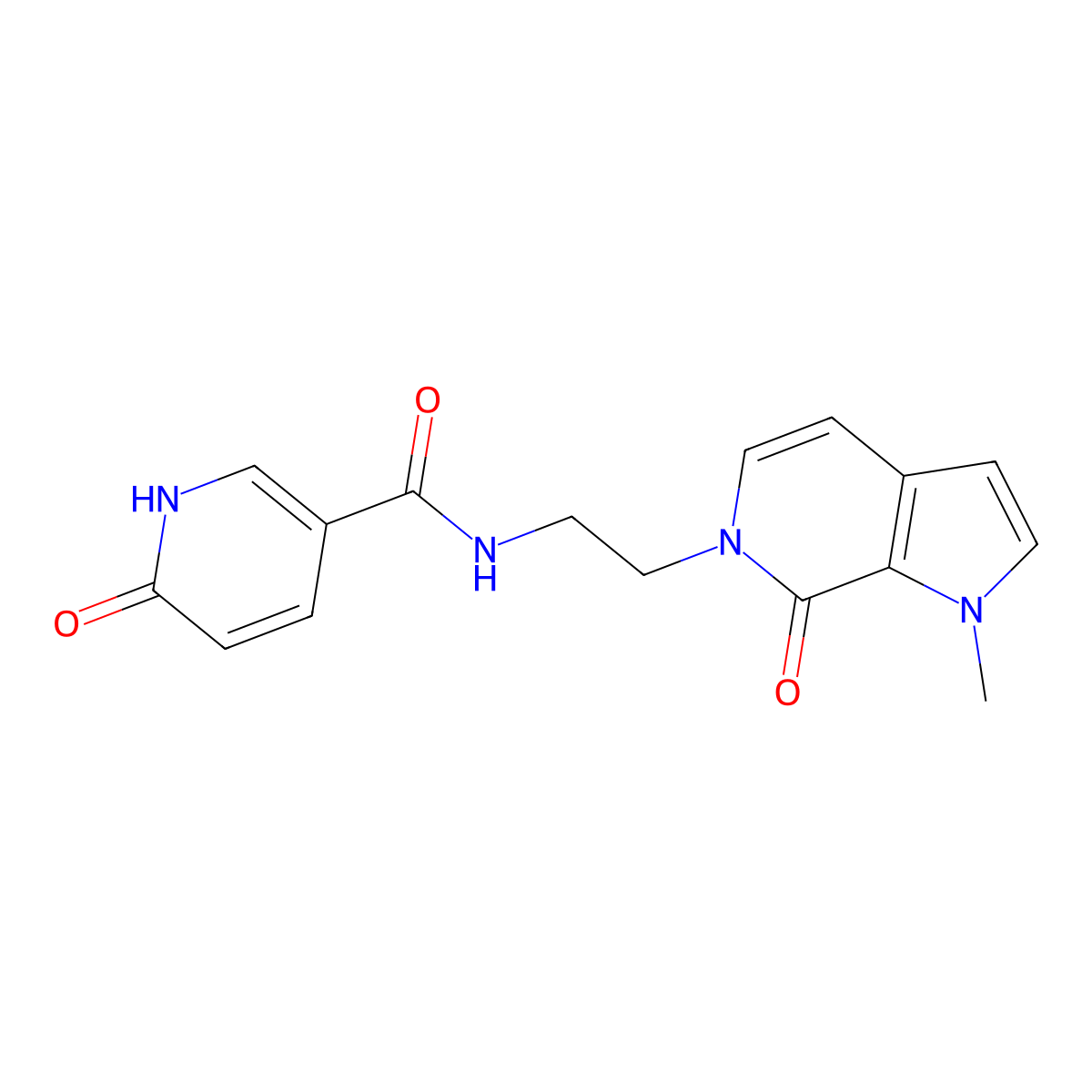 N-(2-{1-methyl-7-oxo-1H,6H,7H-pyrrolo[2,3-c]pyridin-6-yl}ethyl)-6-oxo-1,6-dihydropyridine-3-carboxamide molecular structure, CAS 2034609-68-0