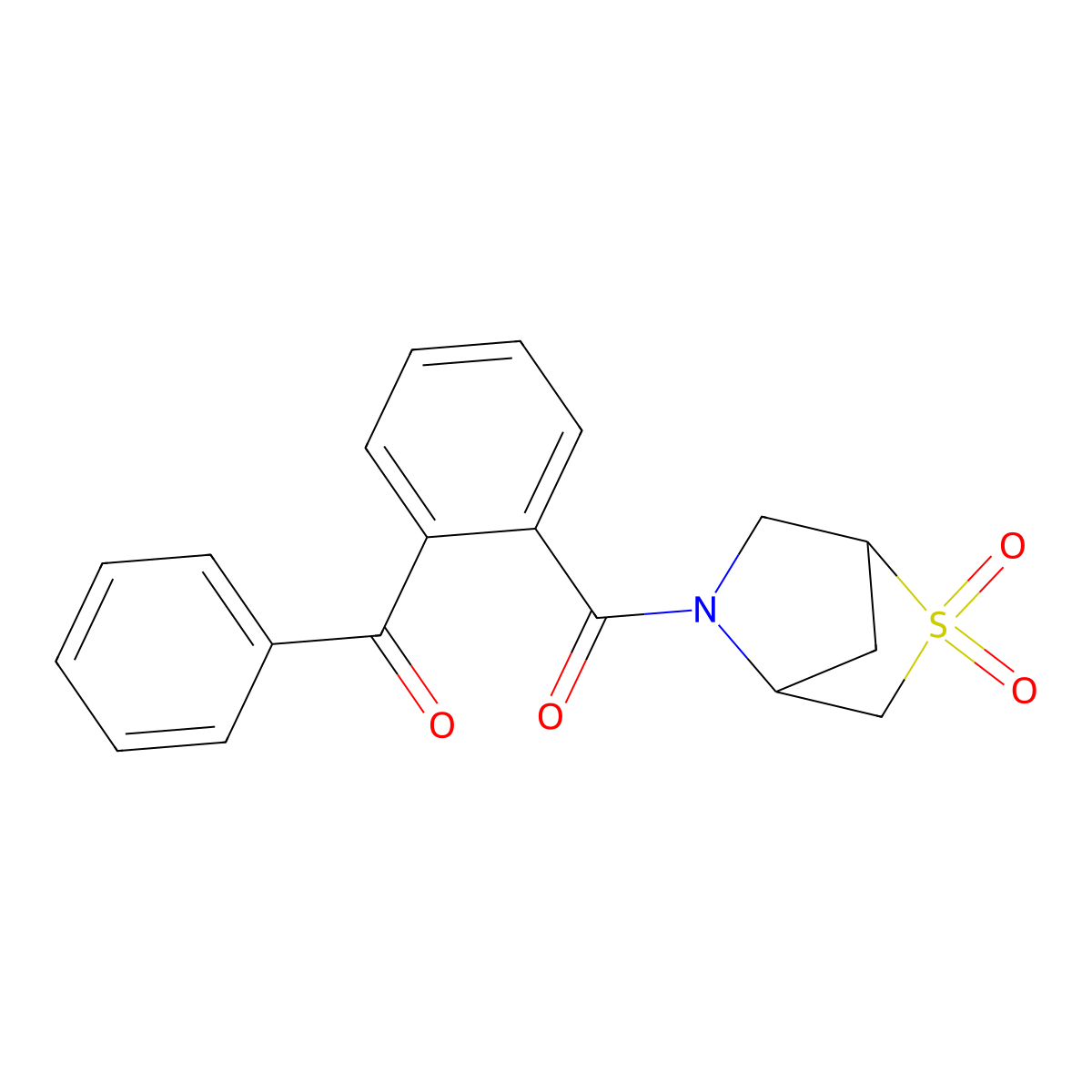 (2-Benzoylphenyl)(2,2-dioxido-2-thia-5-azabicyclo[2.2.1]heptan-5-yl)methanone molecular structure, CAS 2034609-96-4