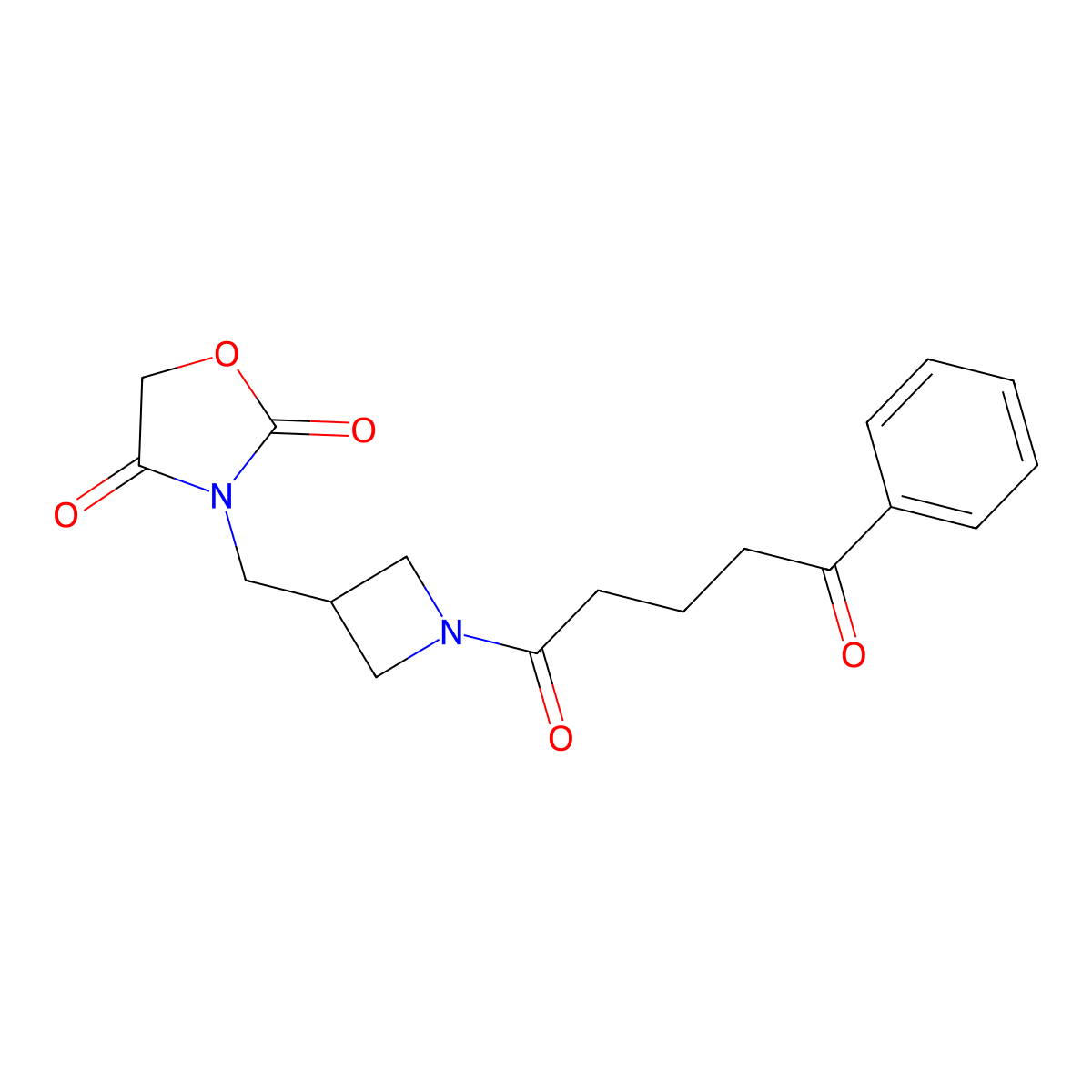 3-((1-(5-Oxo-5-phenylpentanoyl)azetidin-3-yl)methyl)oxazolidine-2,4-dione molecular structure, CAS 2034609-98-6
