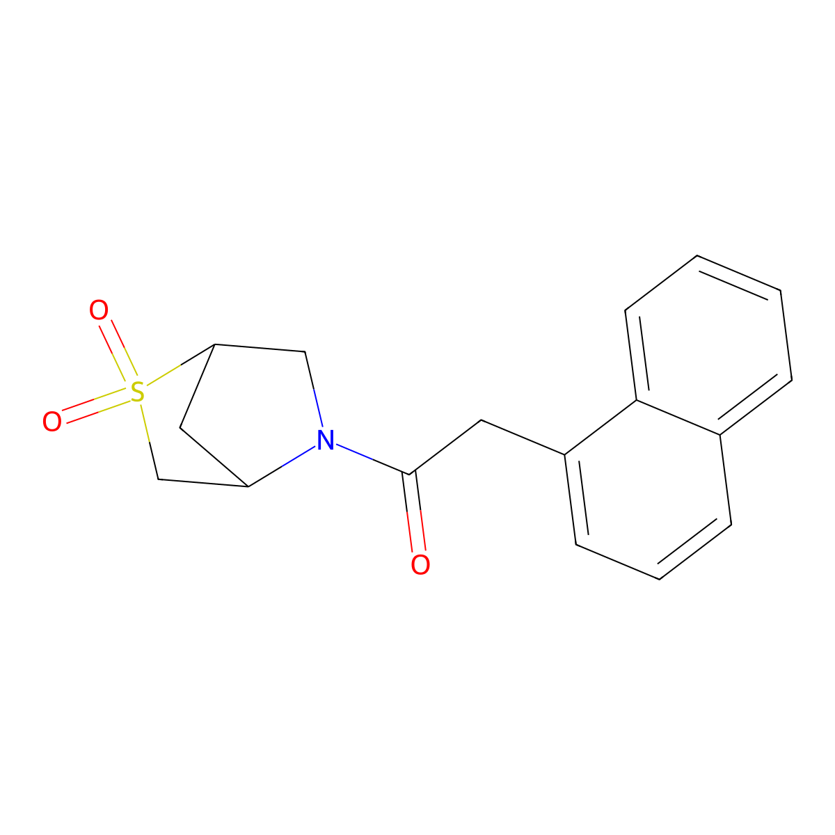 1-(2,2-Dioxido-2-thia-5-azabicyclo[2.2.1]heptan-5-yl)-2-(naphthalen-1-yl)ethanone molecular structure, CAS 2034610-11-0