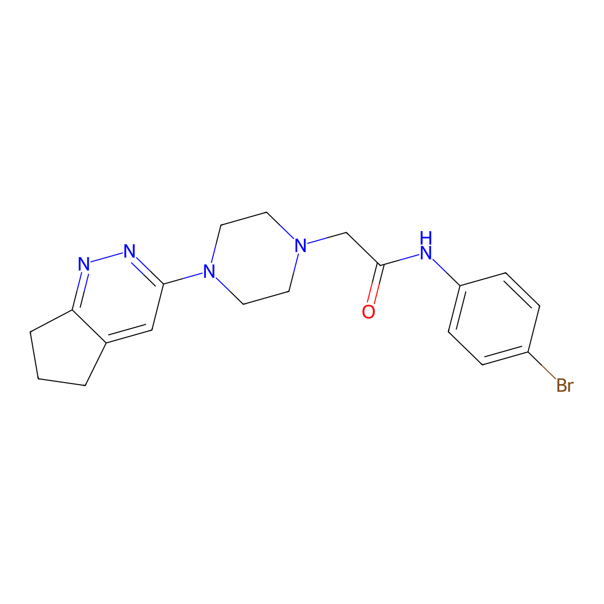 N-(4-bromophenyl)-2-(4-(6,7-dihydro-5H-cyclopenta[c]pyridazin-3-yl)piperazin-1-yl)acetamide molecular structure, CAS 2034610-18-7