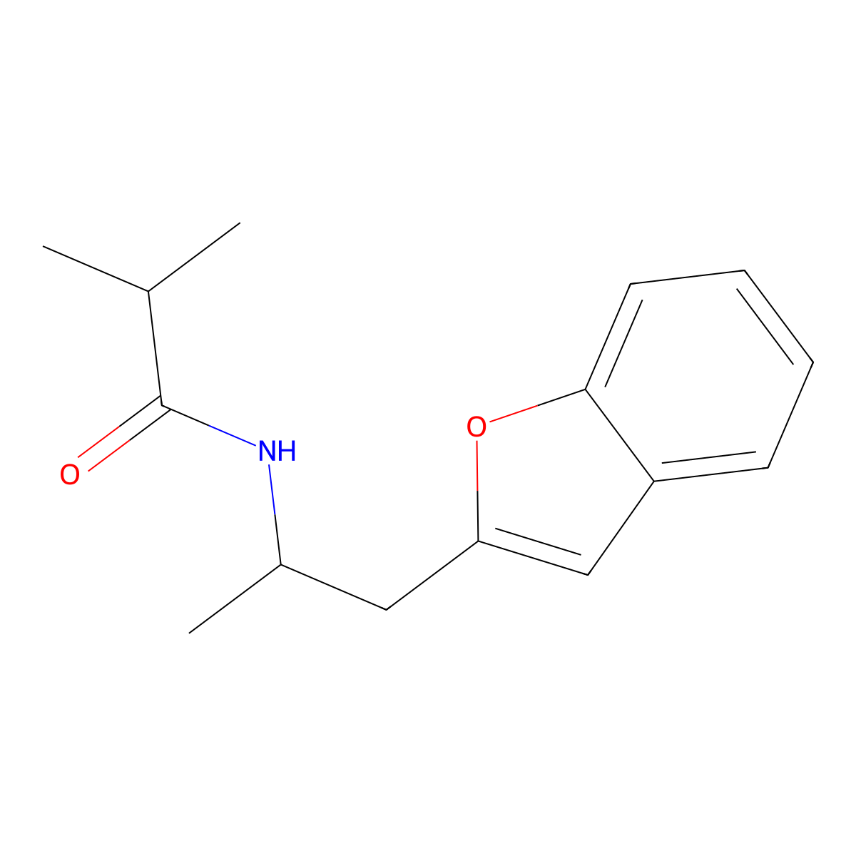 N-(1-(benzofuran-2-yl)propan-2-yl)isobutyramide molecular structure, CAS 2034610-19-8