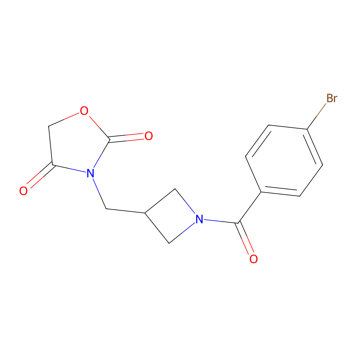 3-((1-(4-Bromobenzoyl)azetidin-3-yl)methyl)oxazolidine-2,4-dione molecular structure, CAS 2034610-20-1