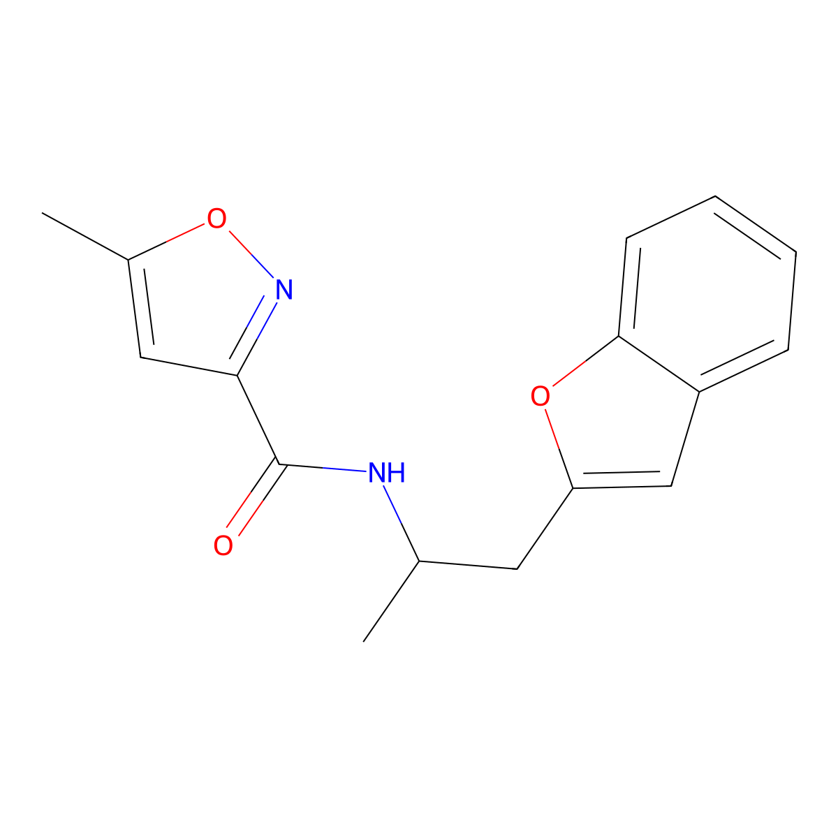 N-(1-(benzofuran-2-yl)propan-2-yl)-5-methylisoxazole-3-carboxamide molecular structure, CAS 2034610-22-3