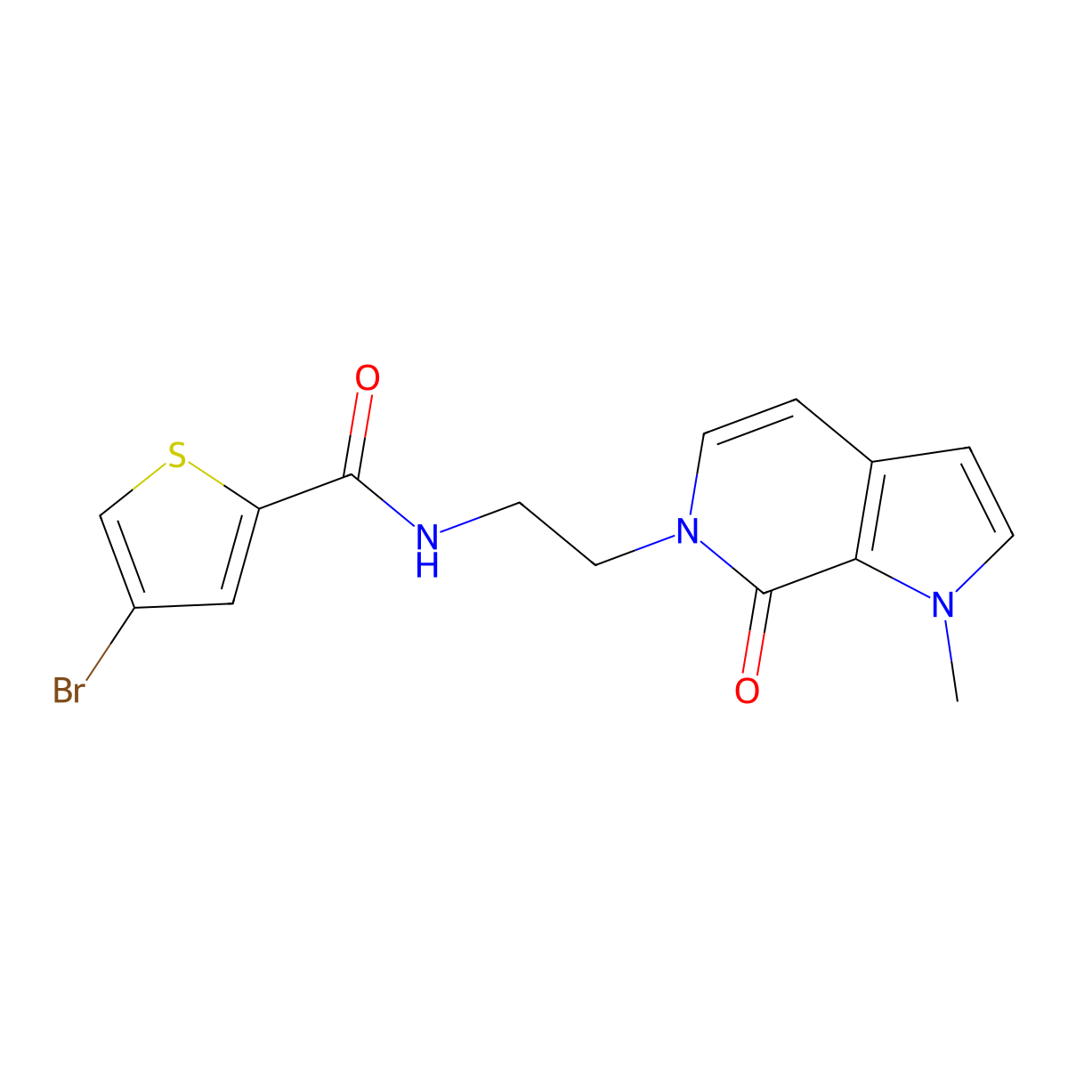4-bromo-N-(2-(1-methyl-7-oxo-1H-pyrrolo[2,3-c]pyridin-6(7H)-yl)ethyl)thiophene-2-carboxamide molecular structure, CAS 2034610-23-4