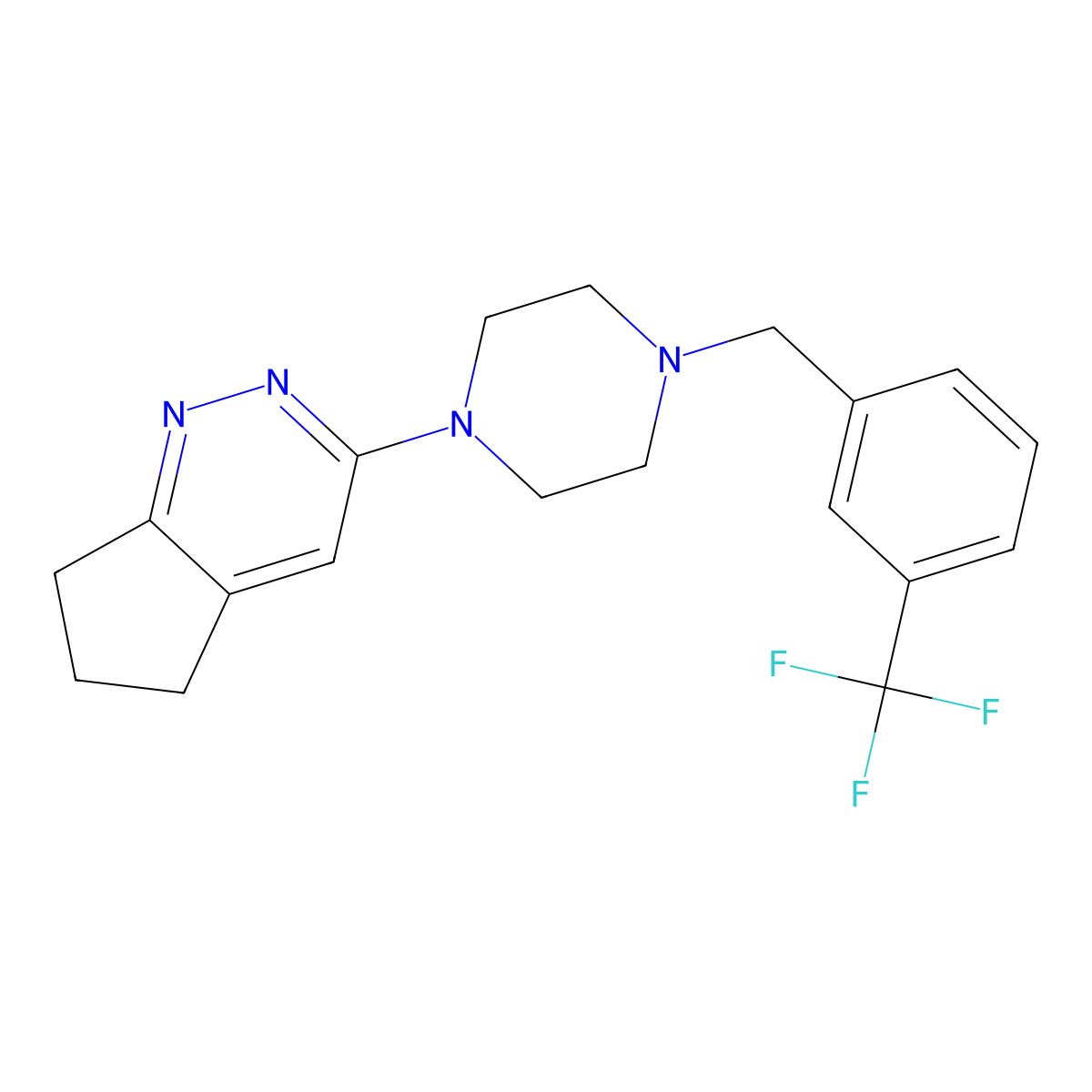 3-(4-(3-(trifluoromethyl)benzyl)piperazin-1-yl)-6,7-dihydro-5H-cyclopenta[c]pyridazine molecular structure, CAS 2034610-34-7
