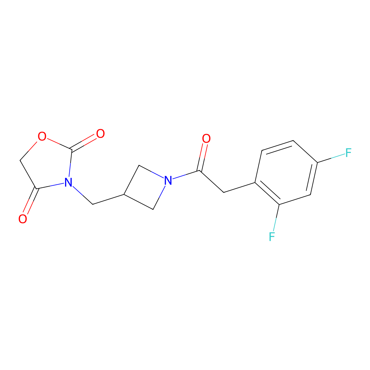 3-((1-(2-(2,4-Difluorophenyl)acetyl)azetidin-3-yl)methyl)oxazolidine-2,4-dione molecular structure, CAS 2034610-36-9