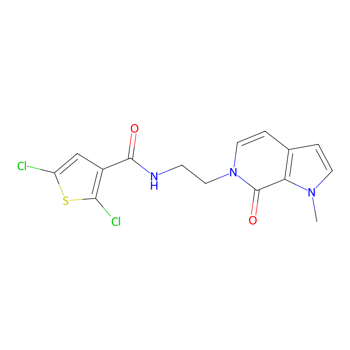 2,5-dichloro-N-(2-(1-methyl-7-oxo-1H-pyrrolo[2,3-c]pyridin-6(7H)-yl)ethyl)thiophene-3-carboxamide molecular structure, CAS 2034610-37-0