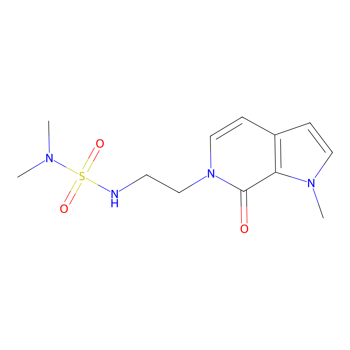 6-{2-[(dimethylsulfamoyl)amino]ethyl}-1-methyl-1H,6H,7H-pyrrolo[2,3-c]pyridin-7-one molecular structure, CAS 2034610-45-0