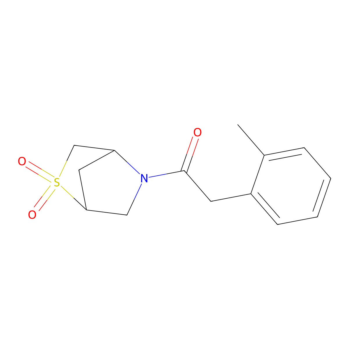 1-(2,2-Dioxido-2-thia-5-azabicyclo[2.2.1]heptan-5-yl)-2-(o-tolyl)ethanone molecular structure, CAS 2034610-47-2