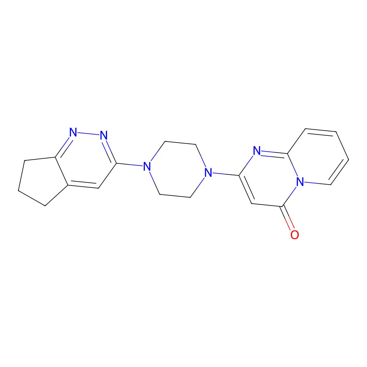 2-(4-(6,7-dihydro-5H-cyclopenta[c]pyridazin-3-yl)piperazin-1-yl)-4H-pyrido[1,2-a]pyrimidin-4-one molecular structure, CAS 2034610-50-7