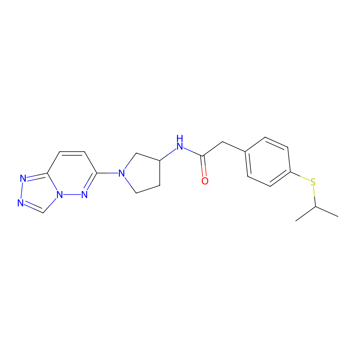 N-(1-([1,2,4]triazolo[4,3-b]pyridazin-6-yl)pyrrolidin-3-yl)-2-(4-(isopropylthio)phenyl)acetamide molecular structure, CAS 2034610-69-8