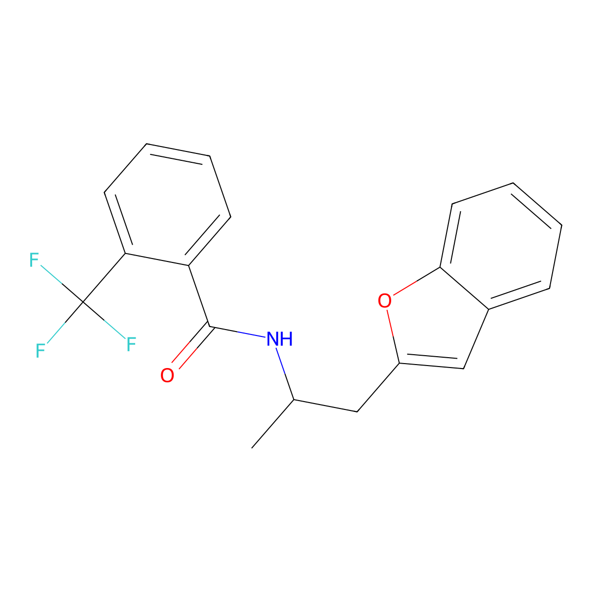 N-[1-(1-benzofuran-2-yl)propan-2-yl]-2-(trifluoromethyl)benzamide molecular structure, CAS 2034610-73-4