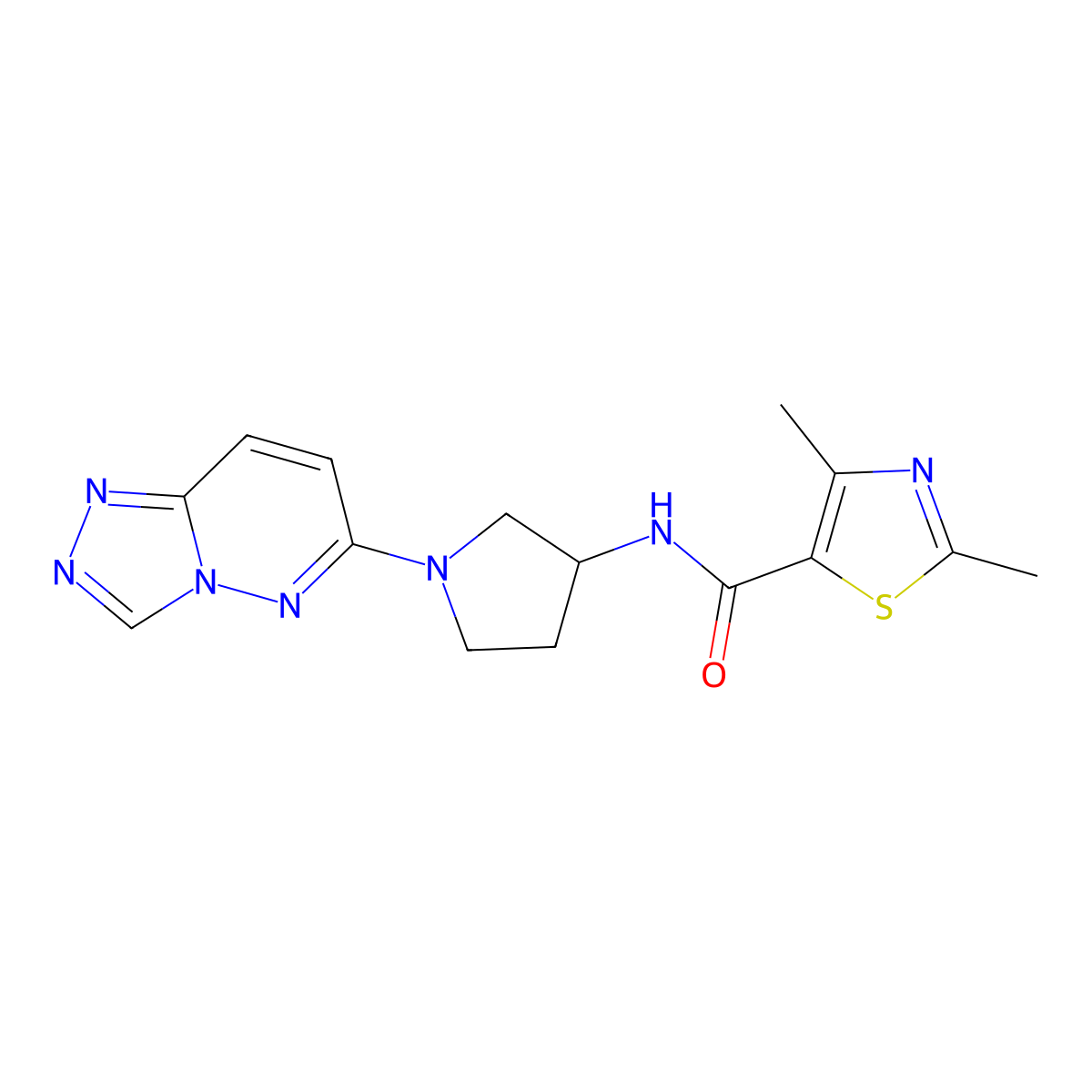 N-(1-([1,2,4]triazolo[4,3-b]pyridazin-6-yl)pyrrolidin-3-yl)-2,4-dimethylthiazole-5-carboxamide molecular structure, CAS 2034610-81-4