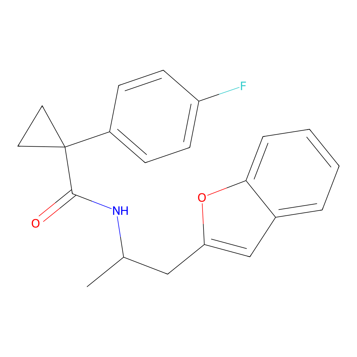 N-(1-(benzofuran-2-yl)propan-2-yl)-1-(4-fluorophenyl)cyclopropanecarboxamide molecular structure, CAS 2034610-83-6