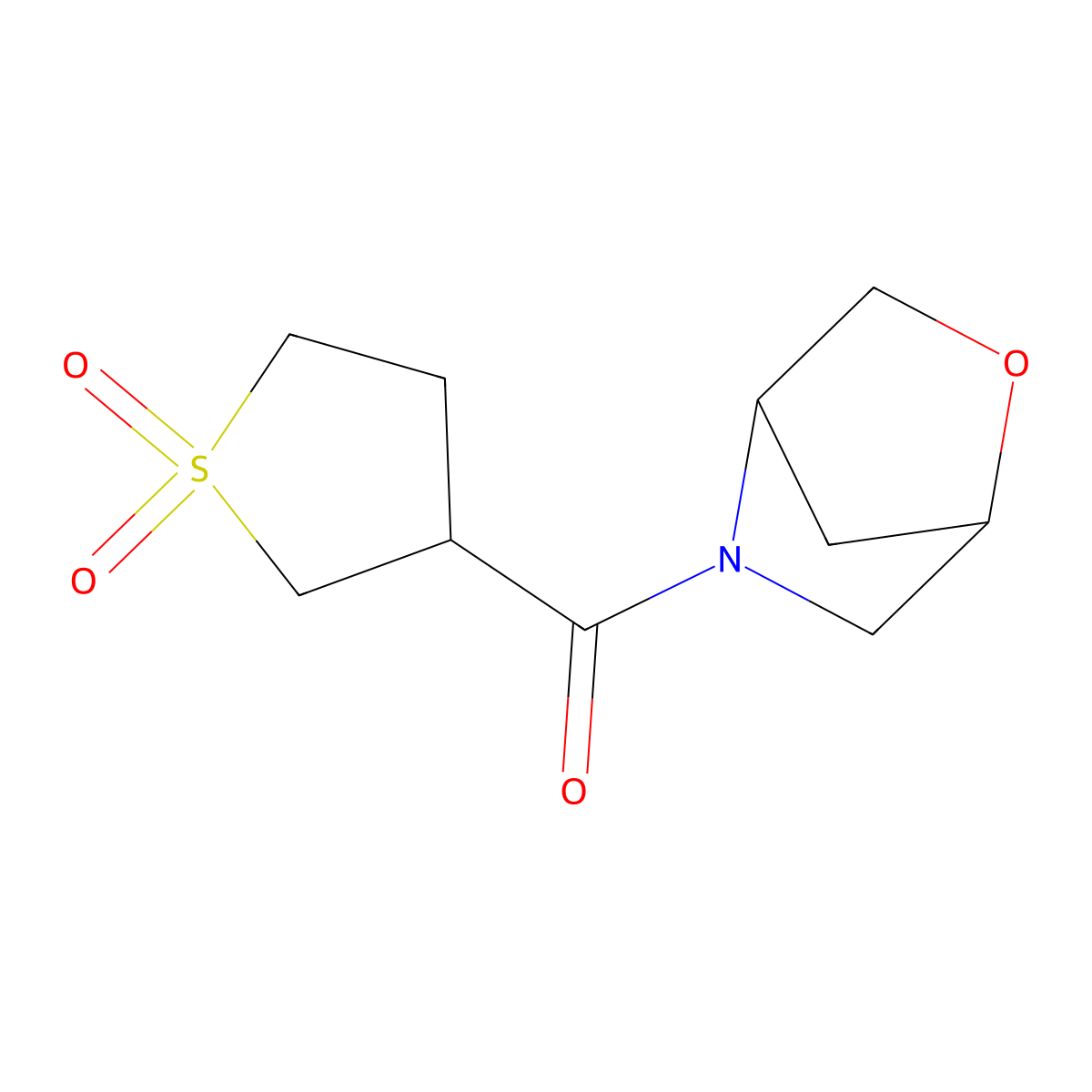 2-Oxa-5-azabicyclo[2.2.1]heptan-5-yl(1,1-dioxidotetrahydrothiophen-3-yl)methanone molecular structure, CAS 2034610-88-1