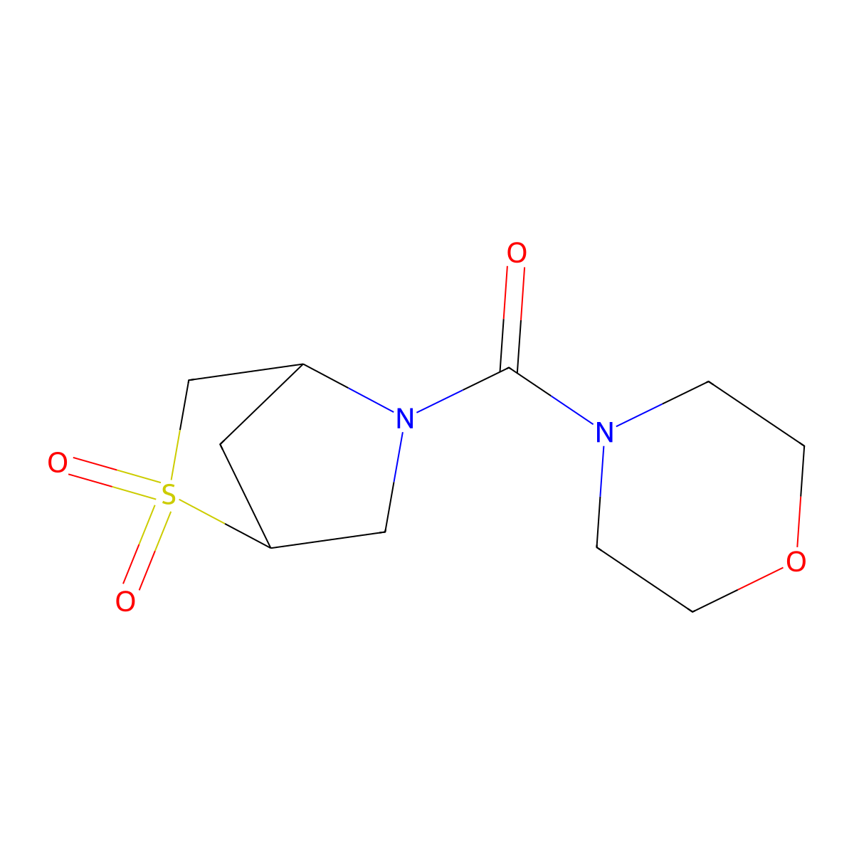 (2,2-Dioxido-2-thia-5-azabicyclo[2.2.1]heptan-5-yl)(morpholino)methanone molecular structure, CAS 2034610-89-2