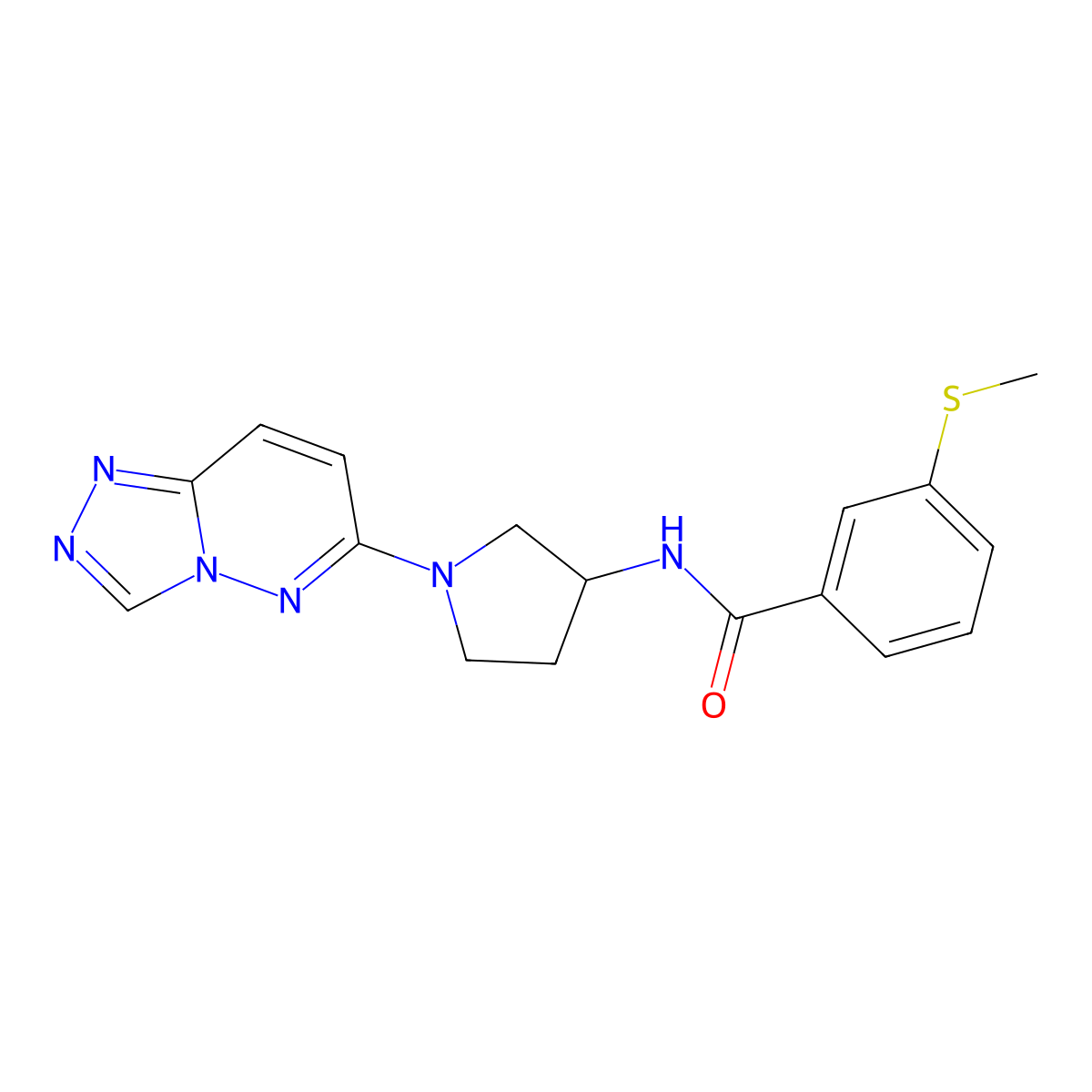 N-(1-([1,2,4]triazolo[4,3-b]pyridazin-6-yl)pyrrolidin-3-yl)-3-(methylthio)benzamide molecular structure, CAS 2034610-90-5